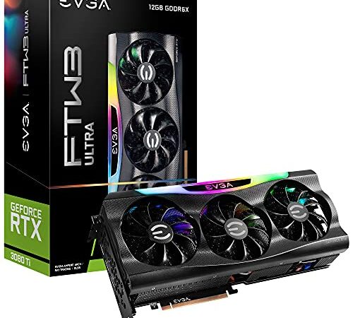 EVGA GeForce RTX 3080 Ti FTW3 ULTRA GAMING, 12G-P5-3967-KR, 12GB GDDR6X, tecnologia iCX3, LED ARGB, piastra posteriore in metallo