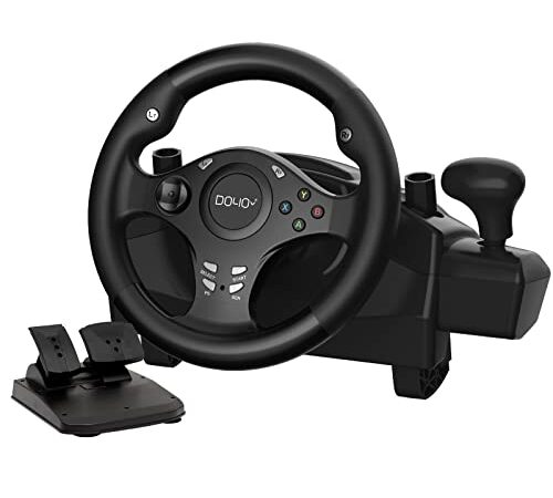 Volante da Corsa con Pedali, Volante da Gioco PC con Doppio Feedback Della Forza del Motore, Volante a 270° Della Forza Motrice con Pedali, per PC, XBOX ONE, XBOX Series X/S, PS4, PS3, Android