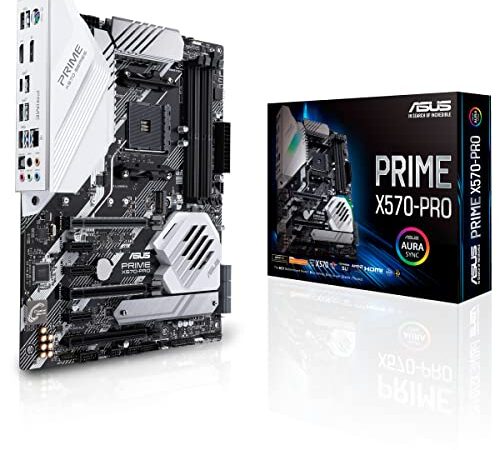 ASUS Prime X570-PRO Scheda Madre AMD X570 ATX con PCIe 4.0, 14 Fasi Alimentazione DrMOS, Doppio M.2, HDMI, SATA 6 Gb/s, Connettore USB 3.2 Gen 2 sul Pannello frontale e Illuminazione Aura Sync RGB RGB