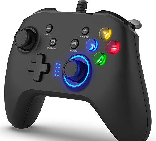 Controller di Gioco Cablato per PC, Joystick Gamepad con Controllore di Gioco per PC Doppia Vibrazione Compatibile PS3, Switch, PC Windows 10/8/7, Laptop, TV Box, Telefoni Android, 2m Cavo USB