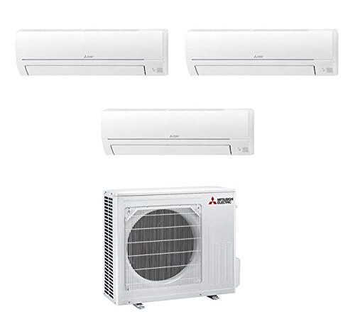 MITSUBISHI, Serie MSZ-HR - Climatizzatore 9000+9000+12000 Btu, Trial Split Inverter, Classe A++/A+