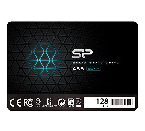 Silicon Power SSD 128GB 3D NAND A55 SLC Cache Performance Boost 2.5 Pollici SATA III 7mm (0.28") SSD interno