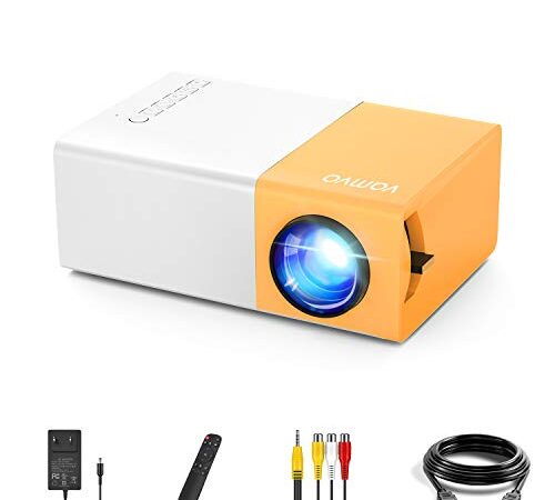 Vamvo YG300 Pro Mini Proiettore Supporta 1080P Full HD, Videoproiettore Portatile di Film, Proiettore Ricaricabile, Compatibile con Smartphone/USB/HDMI/SD/AV, per Bambini
