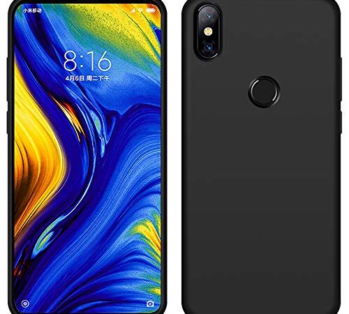 Xiaomi Mi Mix 3 Custodia, LaimTop Sottile Gel Silicone Liquido Morbido Gomma Antiurto AntiGraffio Protettiva Case Cover per Xiaomi Mi Mix 3 Nero