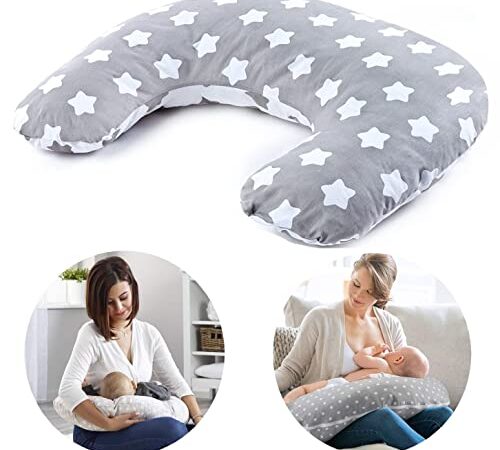 BabyTools Cuscino Allattamento (Certificato OEKO-TEX® e Made in EU) - Cuscino Allattamento e Gravidanza con Federa in 100% Cotone, Sfoderabile e Lavabile