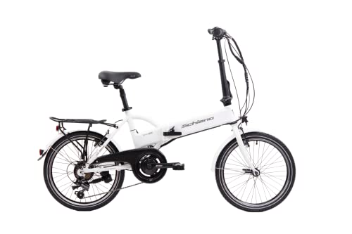 F.lli Schiano E-Sky 20" E-Bike, Bicicletta Elettrica Pieghevole per Adulti con Motore 250W e 7 velocità, Batteria al Litio 36V 7.8Ah estraibile, Colore Bianco