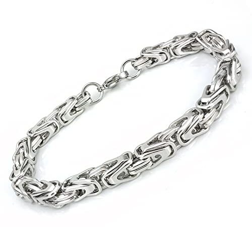SAGA GIOIELLI® Bracciale Uomo A Catena In Acciaio Inox Lunghezza 21 cm
