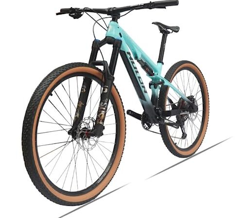TCRAZY - Mountain bike da downhill in fibra di carbonio, 29 pollici, mountain bike fuoristrada a 12 marce con doppia sospensione, blu (blue))