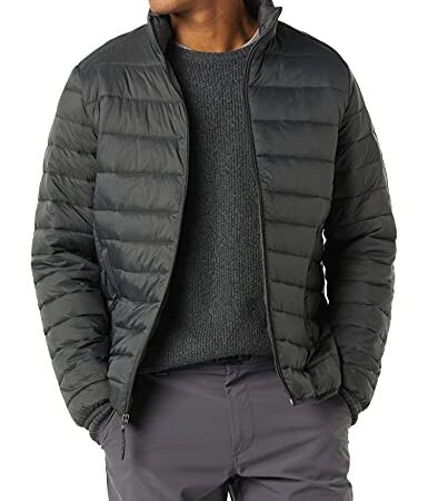 Amazon Essentials Piumino Leggero Impermeabile Pieghevole (Disponibile in Taglie Extra Forti) Uomo, Grigio Scuro, L
