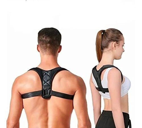Correttore postura schiena, Fascia Posturale Spalle e Schiena in neoprene Traspirante Regolabile, Supporto per Schiena Dritta e Raddrizza Spalle - Sollievo dal Dolore alla Schiena e alla Cervice