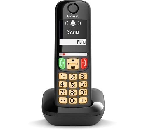 Gigaset E275 Il nuovo telefono cordless dai tasti grandi, numeri grandi e suonerie forti. Nero, Italia