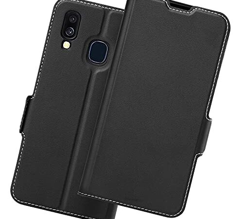 Holidi Cover Samsung Galaxy A40, Custodia Samsung A40 Portafoglio, Cover Libro Galaxy A40 con [Supporto] [Slot per Schede] [Chiusura Magnetica] Flip Folio Case di PU Pelle Cover Samsung A40. Nero