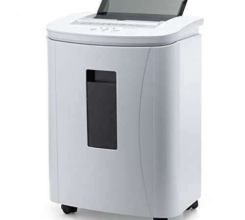 iOCHOW Distruggidocumenti con alimentazione automatica: 150 fogli 30 minuti microtaglio P-4 Tritadocumenti elettrico per ufficio silenzioso di grande capacità con cestino estraibile da 25 litri