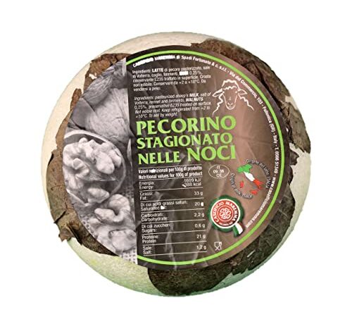 Pecorino Stagionato nelle Noci | mezzs forma sottovuoto da 0,6 kg | formaggio artigianale toscano | Salumificio Artigianale Gombitelli - Toscana…