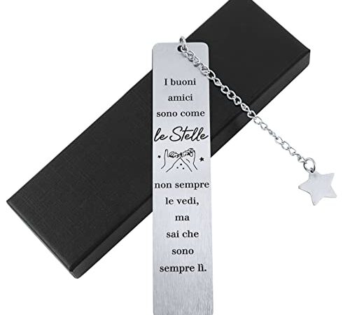 Segnalibro Amicizia Regalo Particolare Metallo con Stella Segnalibro Frasi Marcatori di Pagina Regalo Amici per Laurea Compleanno Studenti