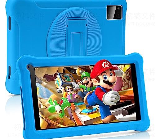 Tablet per Bambini 7 Pollici, Android 11 Tablet, 32GB ROM (128 GB Espandibile) Google Certificated, Kids Software Pre-Installed, Wifi,Tablet PC con Custodia Protettiva per Tablet Antiurto (Blu)