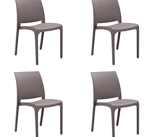 Totò Piccinni Sedia VOLGA in polipropilene design impilabile per esterno Made in Italy (Tortora, 4)