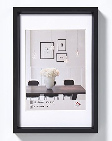 Walther Design ES030B Steel Style Cornice Foto da Parete in Plastica, Nero, 20 x 30 cm, 1 Pezzo