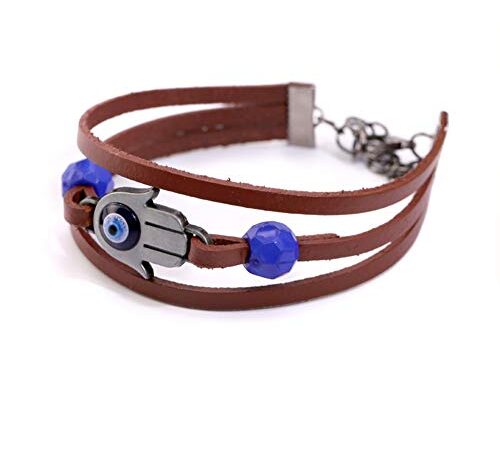 xowshine The Last of US 2 Part II Ellie Dina Braccialetto con perline blu del diavolo Bracciale in pelle con confezione regalo Cosplay, Pelle, gaspeite