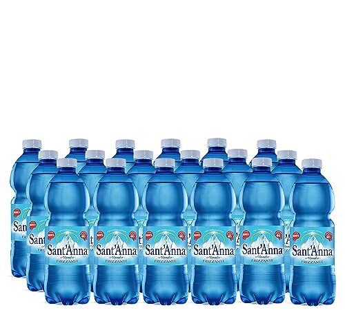 Acqua Sant'Anna Pack 0,5L Frizzante | 96 Bottiglie | Acqua Minerale Frizzante Oligominerale Minimamente mineralizzata | Plastica 100% Riciclabile
