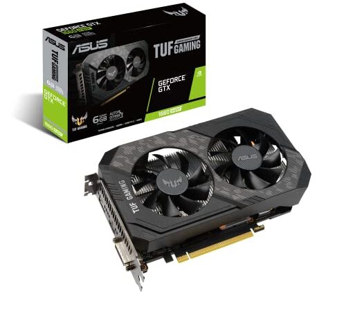 ASUS TUF Gaming NVIDIA GeForce GTX 1660 SUPER Scheda Grafica, 6 GB GDDR6, PCIe 3.0, HDMI, DisplayPort, DVI-D, IPX5 Resistente Alla Polvere, PSU Consigliata 450W, GPU Tweak II, Nero