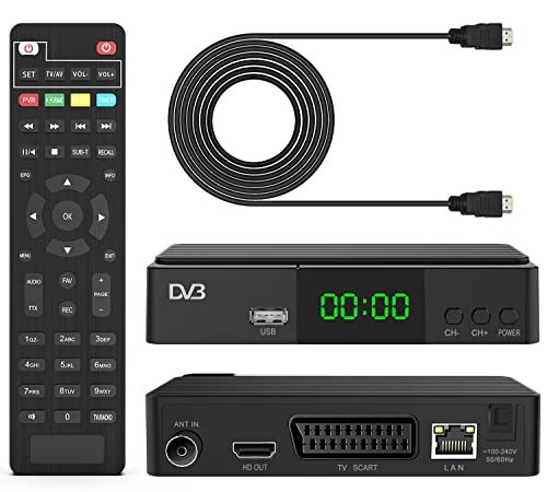Decoder Digitale Terrestre 2023 - DVB-T2/C Decoder, Support Scart, HDMI Output, LAN Input, New signal HEVC Main 10 H265, 4TB PVR Recording