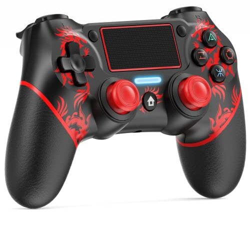JORREP wireless Controller per ps4,controller wireless compatibile con ps-4 / Pro/Slim/con pannello touch, sensore giroscopico a 6 assi, doppia vibrazione Nero