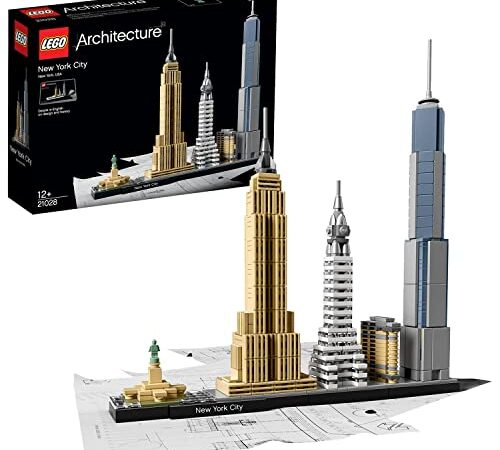 LEGO 21028 Architecture New York City, Set Modellino da Costruire della Collezione Skyline, Progetto Fai da Te di Kit Modellismo Adulti, Hobby Creativo con Monumenti, Idea Regalo Decorazione per Casa