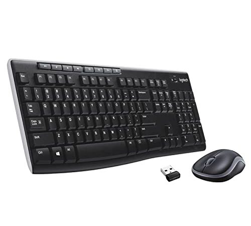 Logitech MK270 Combo Tastiera e Mouse Wireless per Windows, 2,4 GHz Wireless, Mouse Compatto, 8 Tasti Multimediali e di Scelta Rapida, Durata della Batteria 2 anni, PC, Laptop, Italiano QWERTY - Nero