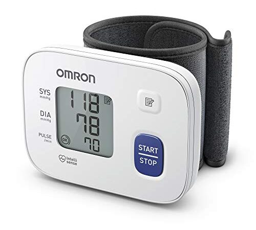 OMRON RS1 Monitor automatico da polso per uso domestico o in viaggio - Clinicamente convalidato, misuratore bracciale preformato 13,5 - 21,5 cm, misurazione accurata, guida per avvolgere il bracciale
