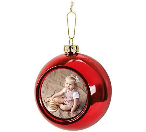 Pallina per foto di Natale personalizzata, 6 cm per aggiungere la tua immagine, decorazioni per albero, decorative da appendere regalo di Natale per la casa, le feste e le decorazioni per matrimoni