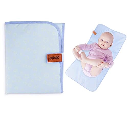 Bebesar® Fasciatoio per bebè portatile impermeabile - fasciatoio pieghevole imbottito - fasciatoio da viaggio (stelle blu)