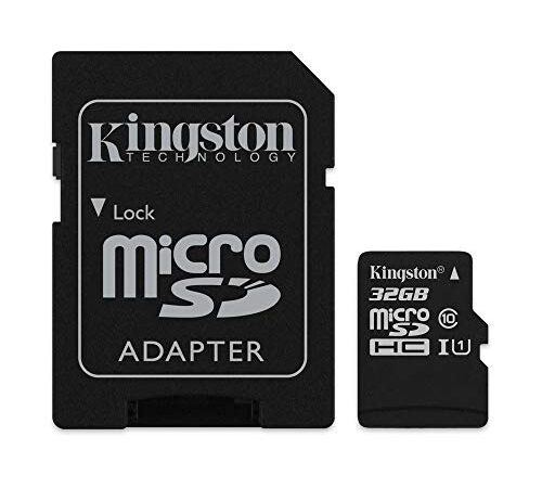 Kingston SDCS/32GB Canvas Select MicroSD, Velocità UHS-I di Classe 10, fino a 80 MB/s in Lettura, con Adattatore SD