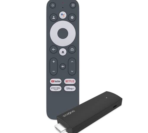 Strong SRT41 | TV Stick | 4K UHD | HDMI | Google TV | Google Play Store | Netflix | Prime Video | Disney + | YouTube | Chromecast