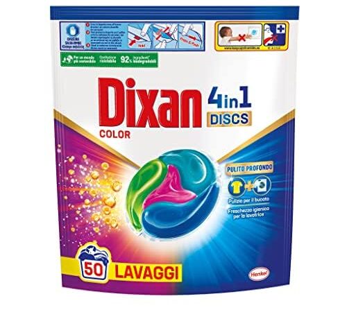 Dixan Discs Color, Detersivo Lavatrice in Capsule, 50 capsule (lavaggi)