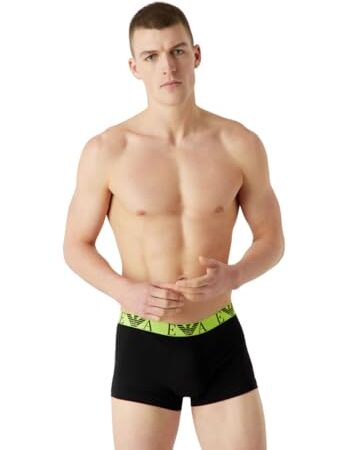 Emporio Armani Underwear Men's 3-Pack Bold Monogram Boxer, Uomini, Black/Black/Black,