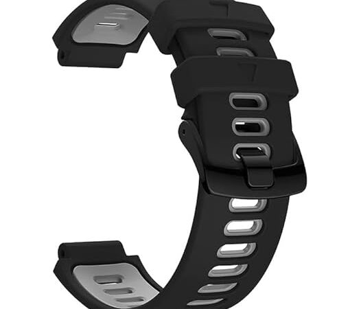 INF Cinturino per Garmin Forerunner 235/220/230/620/630/735XT, cinturino di ricambio in silicone compatibile con Garmin Forerunner 235, nero