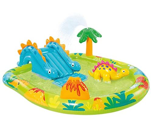 Intex 57166NP Centro giochi gonfiabile con dinosauri, Vinile, Multicolore, 191 x 152 x 58 cm