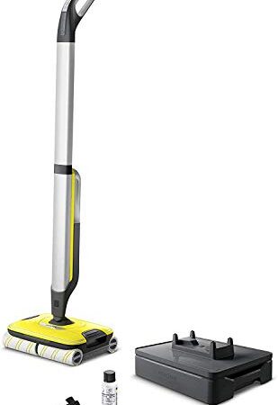 Kärcher FC 7 - Lavapavimenti Senza Fili, Lavapavimenti cordless, Pavimenti duri, Parquet e Moquette, Pulizia bordi, Autopulente, Peli animali domestici, Asciugatura rapida, Giallo/Grigio