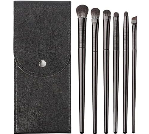 LacyMC 6 Pcs Pennelli per Trucco Occhi Professionali,Make Up Kit per Ombretti,per Applicazione Contorno e Definizione, Sfumature