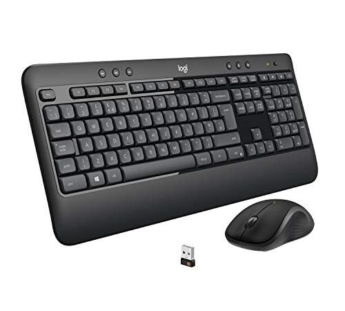 Logitech MK540 Advanced Combo Tastiera e Mouse Wireless per Windows, Ricevitore USB Unifying 2,4 GHz, Tasti di Scelta Rapida Multimediali, Durata Batteria di 3 Anni, PC, Laptop, - Nero