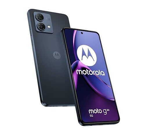 Motorola moto g84 5G, Cellulare, Display 6.55 Pollici pOLED FHD+ 120 Hz, 50+8 MP, 5G, 5000 mAh, Ricarica 30W, 12/256 GB, Dual SIM, IP52, NFC, Android 13, Cover Inclusa, Midnight Blue