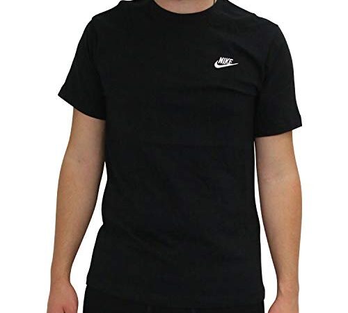 Nike M NSW Club Tee, T-Shirt Uomo, Black White, S