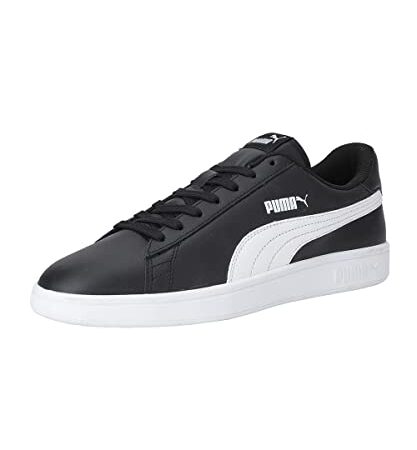 PUMA Unisex Adults' Fashion Shoes SMASH V2 L Trainers & Sneakers, PUMA BLACK-PUMA WHITE, 42.5