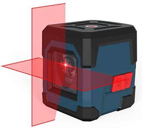 RockSeed Cross Livella laser Punti orizzontali e verticali Ruotabile di 360 ° Livella laser con modalità manuale/autolivellante IP54 1M antiurto (batteria inclusa)