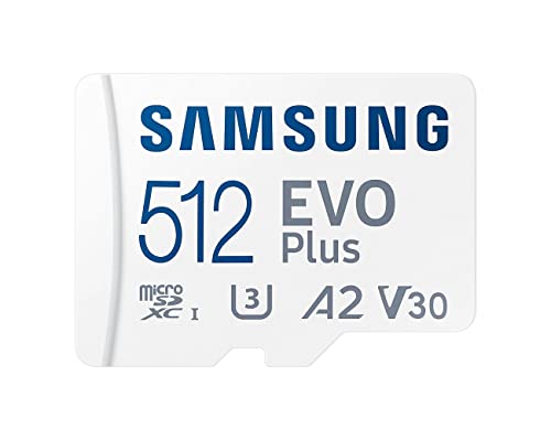 Samsung Evo Plus, microSD SDXC U3 Classe 10 A2, Scheda di memoria 130MB/s con adattatore SD 2021 (512GB)