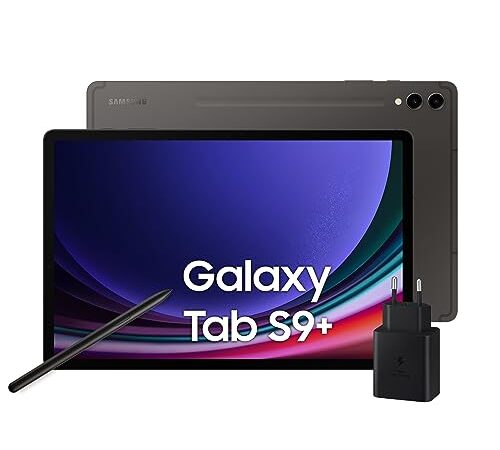 Samsung Galaxy Tab S9+, Display 12.4" Dynamic AMOLED 2X, Wi-Fi, RAM 12GB, 256GB, 10.090 mAh, Snapdragon 8 Gen 2, Android 13, IP68, Graphite, [Versione italiana] 2023, Caricabatterie 45W incluso