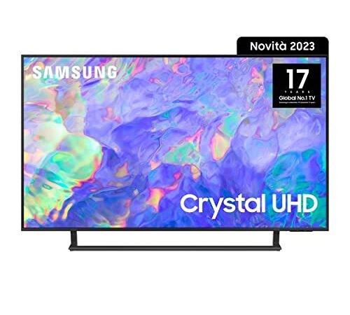 Samsung TV UE50CU8570UXZT Crystal UHD 4K, Smart TV 50" Dynamic Crystal color, HDR, OTS Lite, AirSlim Design, Integrato con Bixby e Alexa compatibile con Google Assistant, Titan Gray 2023