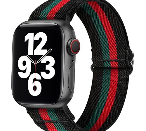 SITAFU Cinturino Compatibile con Apple Watch Cinturino 42mm 44mm 45mm Uomo Donna,Nylon Elastico Intrecciato Regolabile Sport Cinturini di Ricambio Compatibile per iWatch Series 7 6 5 4 3 2 1 SE