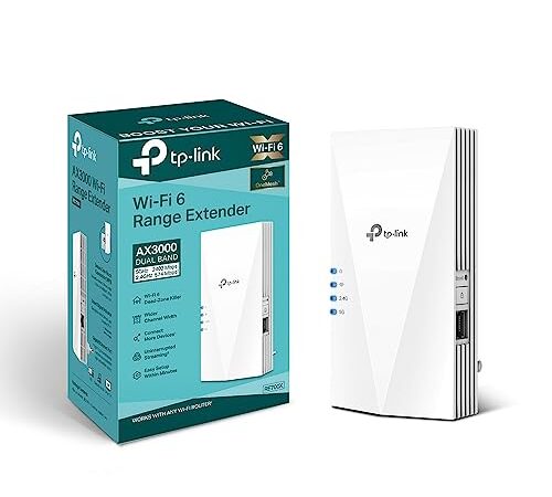 TP-Link RE700X Ripetitore WiFi 6 Wireless, WiFi 6 Dual-Band AX3000Mbps, WiFi Extender e Access Point, 1 Porta Gigabit, MU-MIMO, Beamforming, Amplificatore Segnale Wi-Fi, TP-Link Onemesh